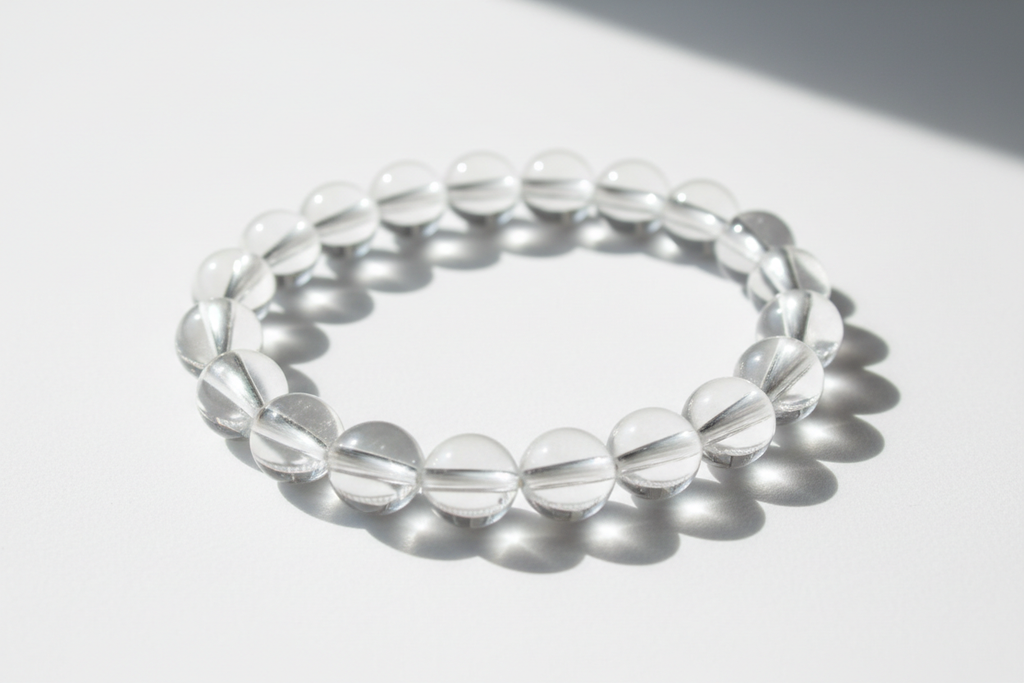 bracciale 6mm quarzo ialino