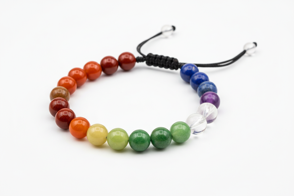 Bracciale 7chakra 8mm con cordino